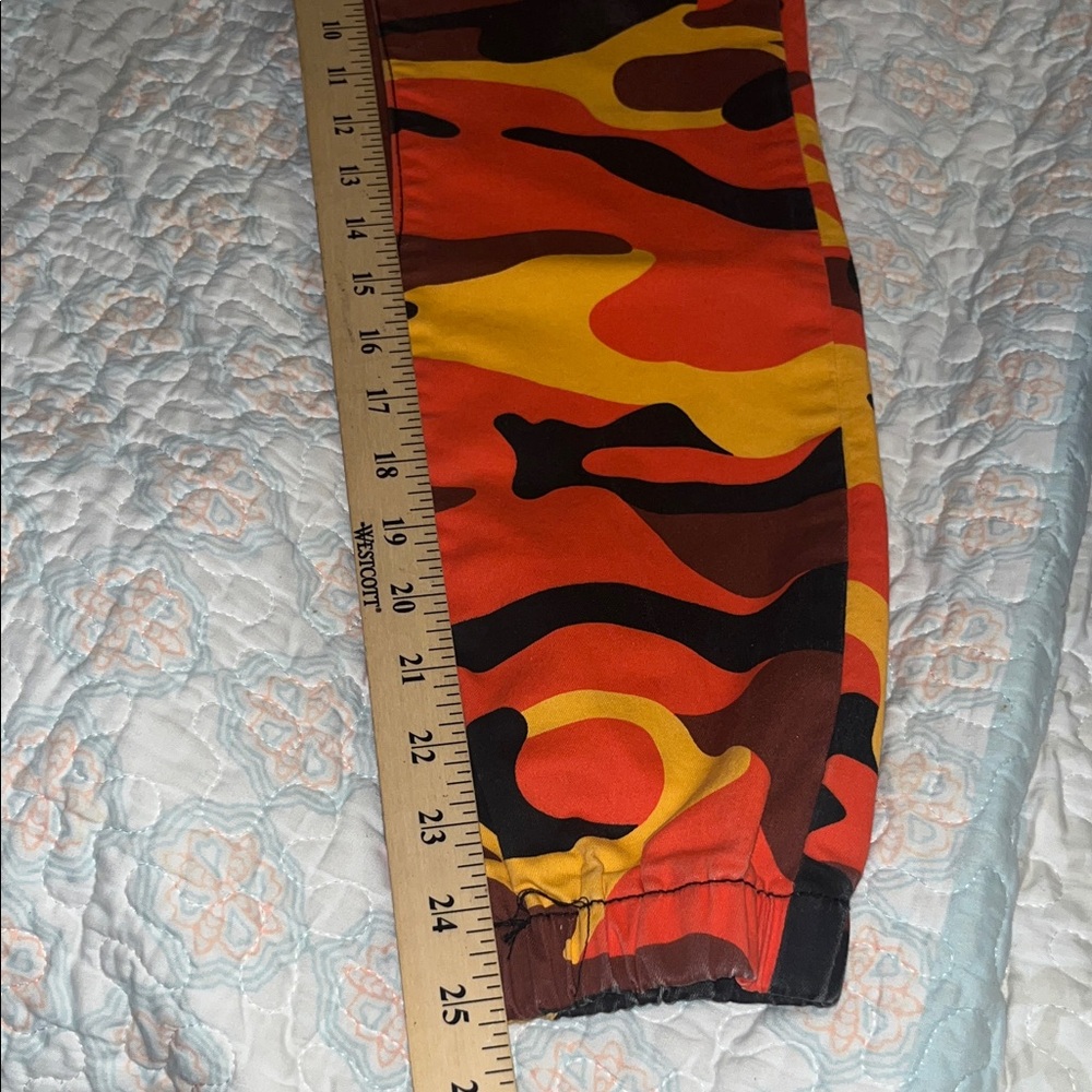VIP Red, Yellow & Brown Camo Track Joggers - Picture 4 of 4
